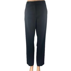 M&S Collection Modern Slim Black Straight Leg High Waist Trousers Dress Pants M